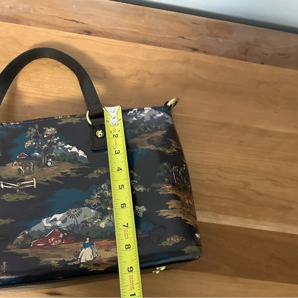 NWT Patricia Nash Montana Prairie Skies Scenic Toile Print Leather Handbag - Picture 5 of 10